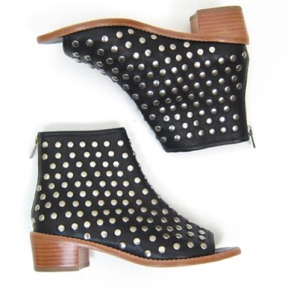 Loeffler Randall Stud Gladiator Peep-Toe Booties - Picture 3 of 8